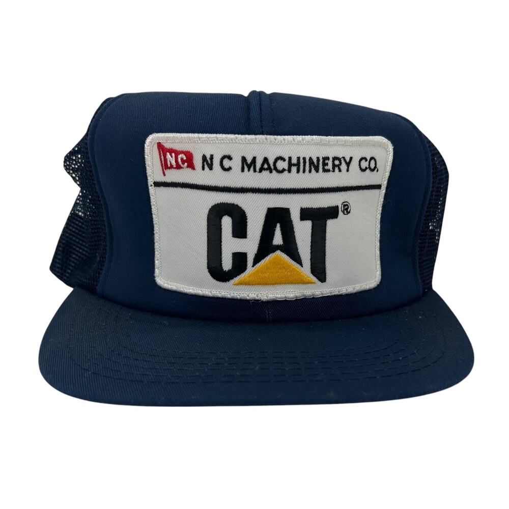 VTG W/Tag Tonklin NC Machinery Co CAT Caterpillar Foam Dome Trucker Hat Snapback